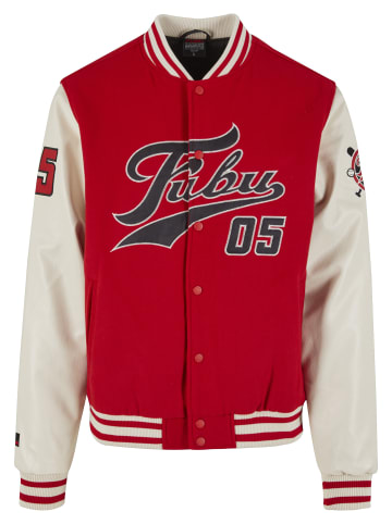 FUBU College Jacket in red/offwhite