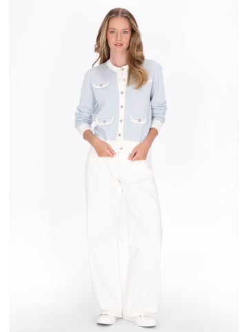 DreiMaster Women Cardigan in light blue offwhite