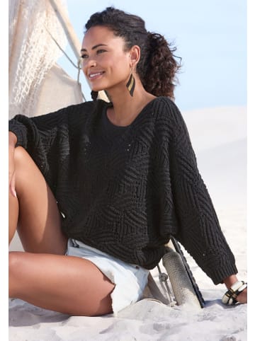 LASCANA Fledermauspullover in schwarz