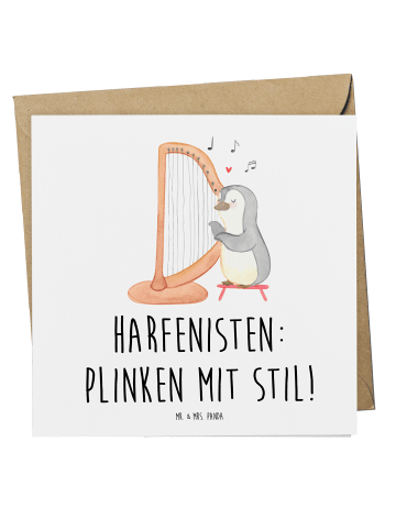 Mr. & Mrs. Panda Deluxe Karte Harfe mit Stil mit Spruch in Weiß