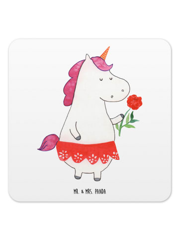 Mr. & Mrs. Panda Tassenuntersetzer Einhorn Dame ohne Spruch in Weiß