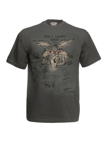 Warner Bros. Entertainment T-Shirt Looney Tunes Wile E. Coyote Genius in grey/black