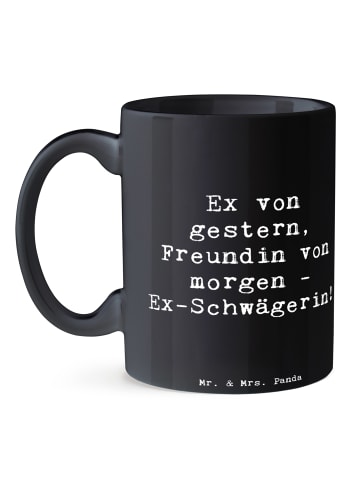 Mr. & Mrs. Panda Tasse Ex-Schwägerin Überrascht mit Spruch in Schwarz