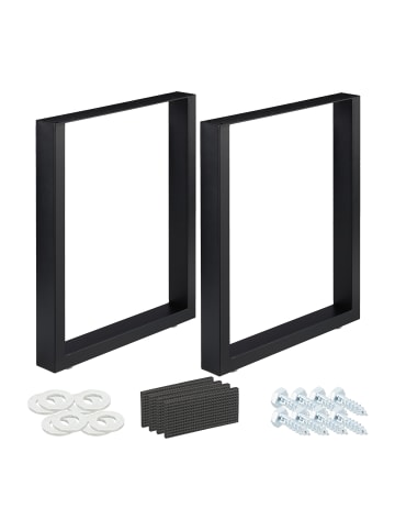 relaxdays 2tlg. Tischkufen Set in Schwarz - (B)60 x (H)72 x (T)8 cm