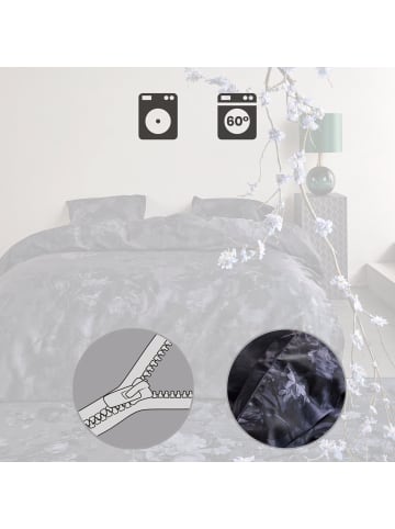 Essenza Satin Wendebettwäsche in blau-schwarz