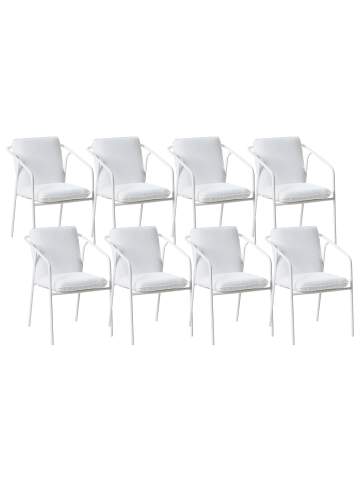 Beliani 8er-Set Esszimmerstuhl ASCIANO in Weiß