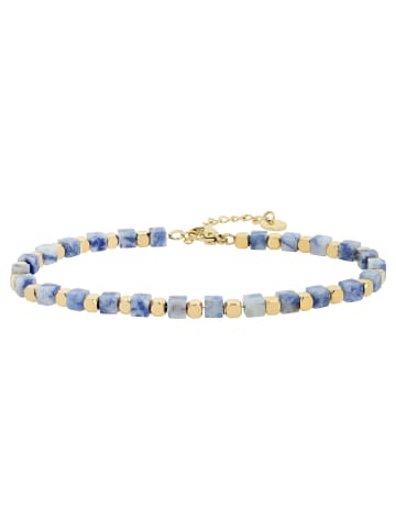 Adeliás Damen Armband aus Edelstahl mit Aventurin 17,5+3 cm in gold
