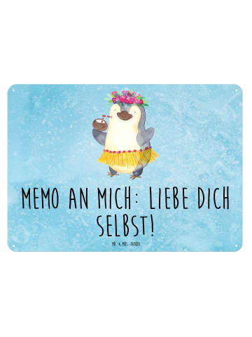 Mr. & Mrs. Panda tafel Pinguin Kokosnuss mit Spruch in Eisblau