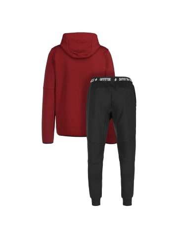 OUTFITTER Jogginganzug Ocean Fabrics Jogginganzug in rot / schwarz