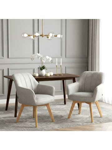 DUBI Möbel 2er-Set: Drehstuhl Mika-Enno in Hellgrau - (B)60 x (H)87 x  (T)65 cm