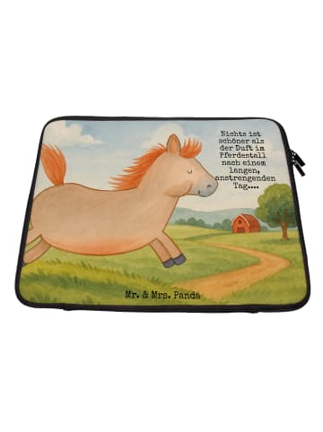 Mr. & Mrs. Panda Laptoptasche Pferd Springen Design mit Spruch in Weiß