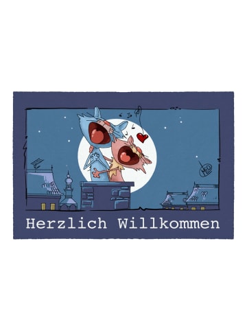 GMD Living Fußmatte LEIPZIG "Herzlich Willkommen" in Farbe Lila