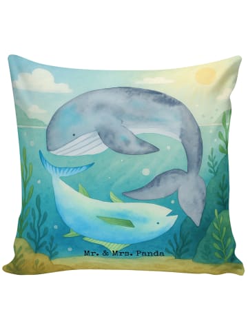 Mr. & Mrs. Panda Dekokissen Walfisch Thunfisch Design ohne Spruch in Weiß