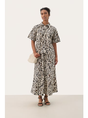 PART TWO Hemd kurzarm TimianPW Gerade Passform in Nature Leopard Print