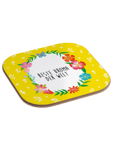 Mr. & Mrs. Panda Tischuntersetzer Uroma mit Spruch in Weiß