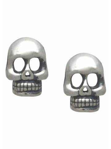 Gemshine Ohrstecker Gothic Totenkopf Totenschädel in silver coloured