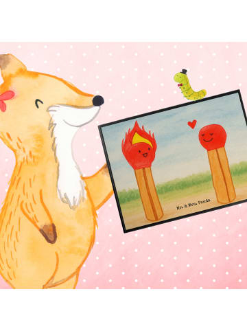 Mr. & Mrs. Panda Schreibunterlage Streichhölzer Design ohne Spruch in Weiß