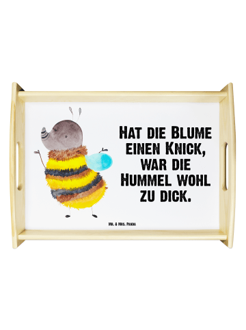 Mr. & Mrs. Panda Küchentablett Hummel flauschig mit Spruch in Weiß