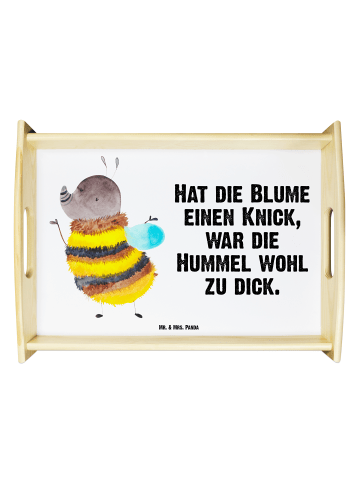 Mr. & Mrs. Panda Serviertablett Hummel flauschig mit Spruch in Weiß