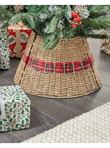 Beliani Weihnachtsbaumkragen MARCHE in /Beige/Rot - (W) 45 x (H) 27 x (L) 45 cm
