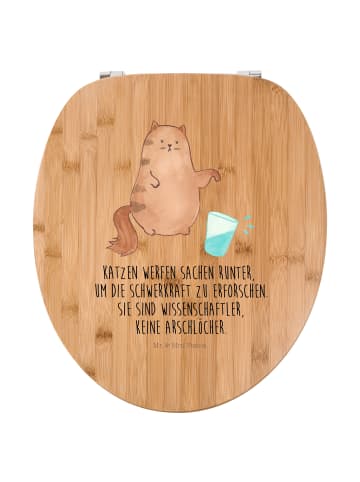 Mr. & Mrs. Panda Klodeckel Katze Wasserglas mit Spruch in Braun