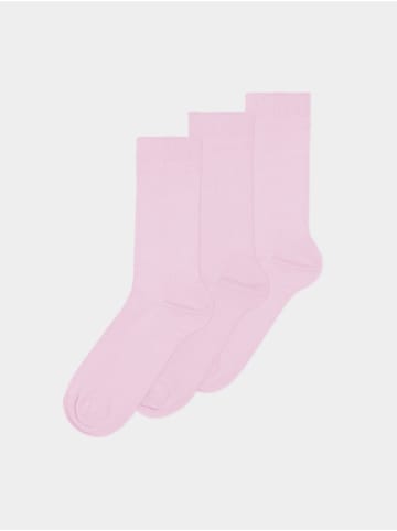 Erlich Textil  3er Pack Casual Cotton Gerippte Socken aus Bio-Baumwolle in zuckerwatte