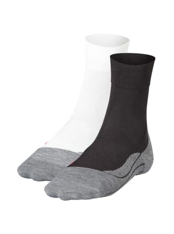 Falke Socken 2er Pack in Weiß/Grau/Schwarz/Grau