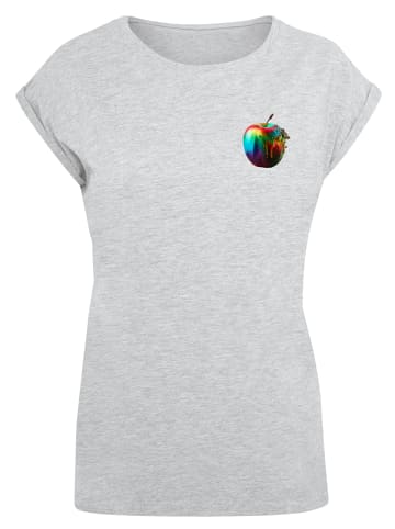 F4NT4STIC T-Shirt Colorfood Collection - Rainbow Apple in grau meliert