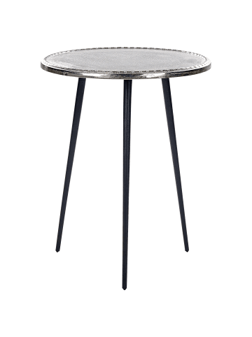 Beliani Beistelltisch TELFER in Silber/Schwarz - (W) 43 x (H) 55 x (L) 43 cm