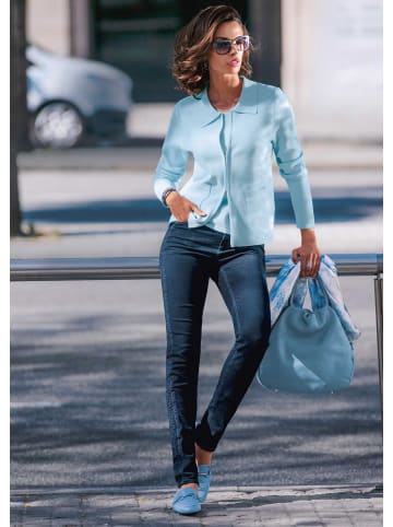 MADELEINE Schlanke Five-Pocket-Jeans, Raffung in blue / black