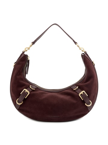 Les Visionnaires Enya Schultertasche Leder 46 cm in vinyard red