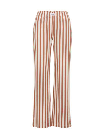 LSCN BY LASCANA Pyjamahose in braun-roségold-gestreift