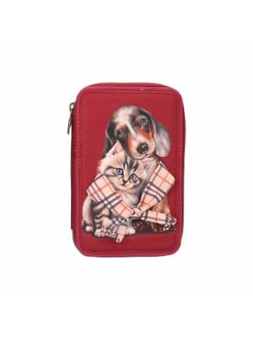 Depesche 2-Fach Federtasche FUR-EVER FRIENDS TOPModel in 5,5 x 13 x 20 cm in rot