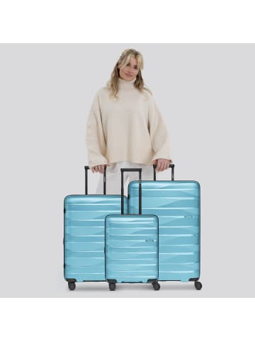 Bergpfeil Travel 4-Rollen Kofferset 3-tlg. mit Dehnfalte glacier blue metallic