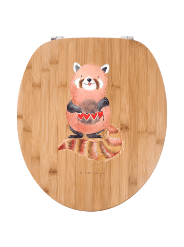 Mr. & Mrs. Panda Motiv WC Sitz Roter Panda ohne Spruch in Braun