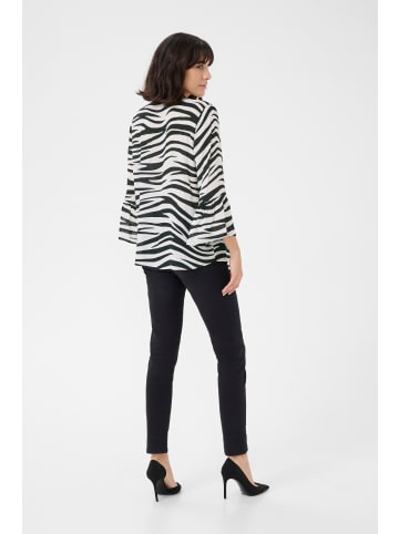 Kaffe Kurzarm-Bluse KAlea Regular fit in Chalk/Black Animal