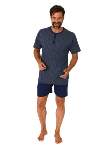 NORMANN Kurzarm Schlafanzug Shorty Pyjama print Übergröße in grün