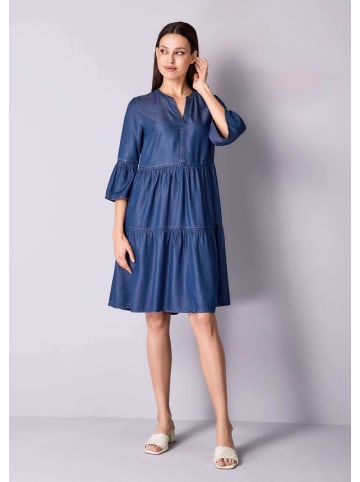 Alba Moda Kleid mit Stufen im Rockteil in jeansblau