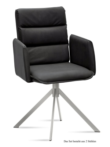 58 aufm Kessel ARMLEHNSTUHL (2er-Set) Dorree 52x92x60 Edelstahl/Anthrazit