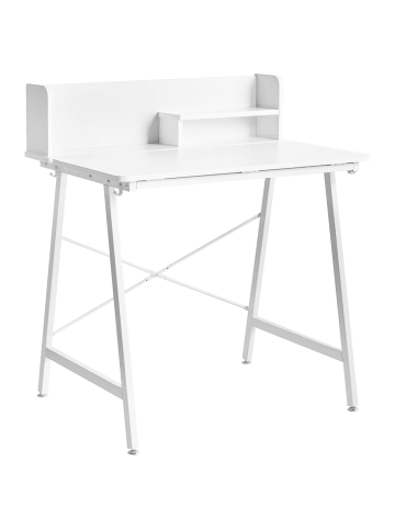 Beliani Schreibtisch ALAND in Weiß - (W) 80 x (H) 94 x (L) 62 cm