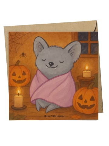 Mr. & Mrs. Panda Glückwunschkarte Fledermaus Chillt Design ohne ... in Weiß