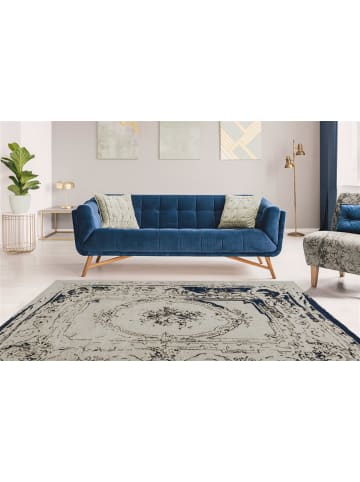 Kayoom Kurzflor Teppich Ballerina 740 in grau - blau - rechteckig