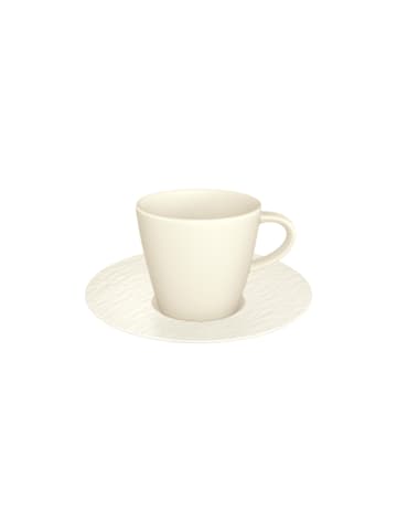 Villeroy & Boch Espressotasse mit Untertasse Manufacture Rock in Weiß 60 ml / ø 12,1 cm in weiß