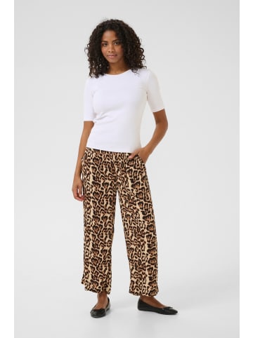Kaffe Casual Hose KAdacia Loose fit in Naturel Leopard Print