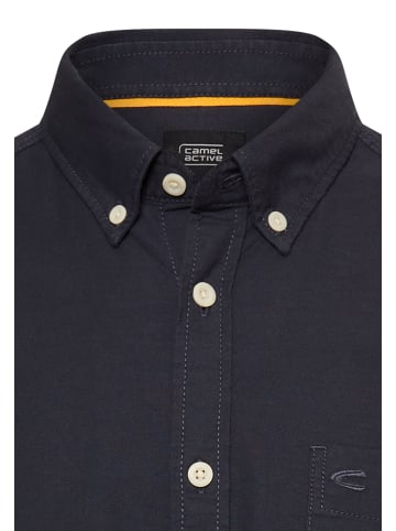 Camel Active Langarmhemd mit Brusttasche in Navyblau
