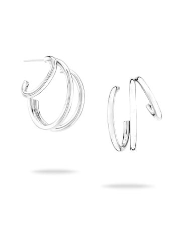 Echtzeit Creolen Modern Lines in silber