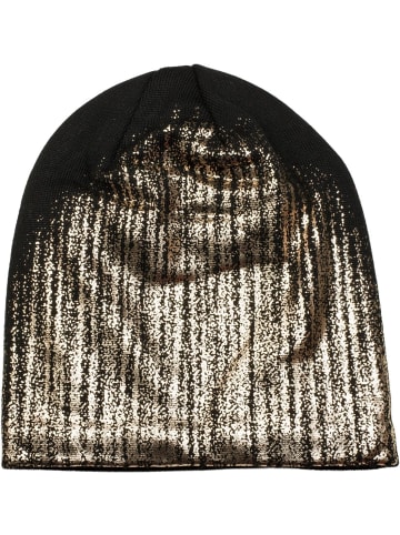 styleBREAKER Feinstrick Beanie Mütze in Schwarz / Rosegold