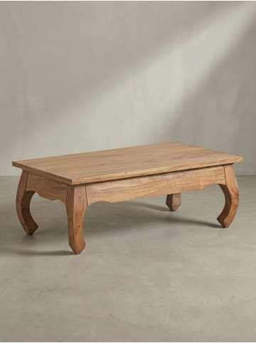 KADIMA DESIGN Couchtisch KANADA: Opium-Form, Massivholz, Akazienholz, pflegeleicht in Beige