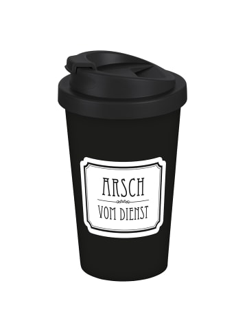 Geda Labels Coffee to go Becher Arsch vom Dienst in Schwarz - 400 ml