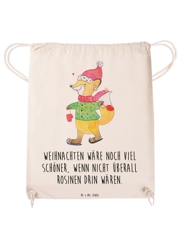 Mr. & Mrs. Panda Jutebeutel Fuchs  Schlittschuhe mit Spruch in Creme